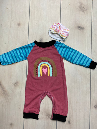 Rainbow Romper with Elbow Patches
