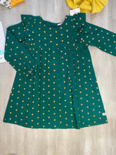 Girls Green Marigold Flower Ruffle Butts Dress