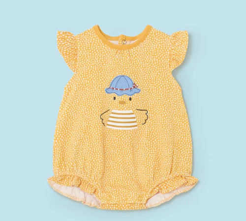 Mayoral Yellow Ducky Hat Romper