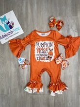 Girls Pumpkin Spice Romper