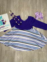 Girls Stripe Periwinkle Dress