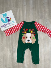 Boys Embroidered Christmas Puppy Romper