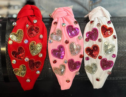 Girls Beaded Valentine Headbands