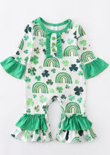 Girls Rainbow and Clover Romper