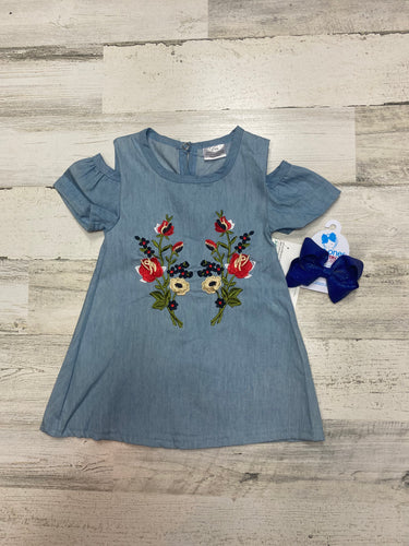 Girls Embroidered Floral Tunic Top