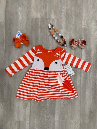 Baby Girls Orange Fox Dress