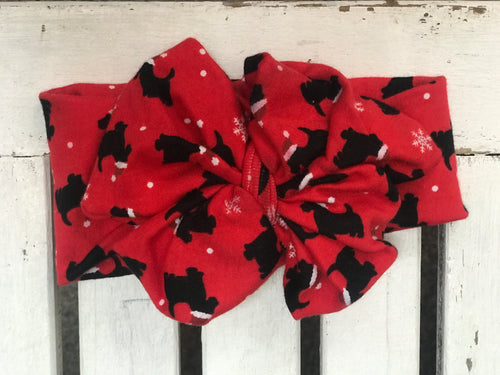 Christmas Scotty Messy Bow - Adalynn's At