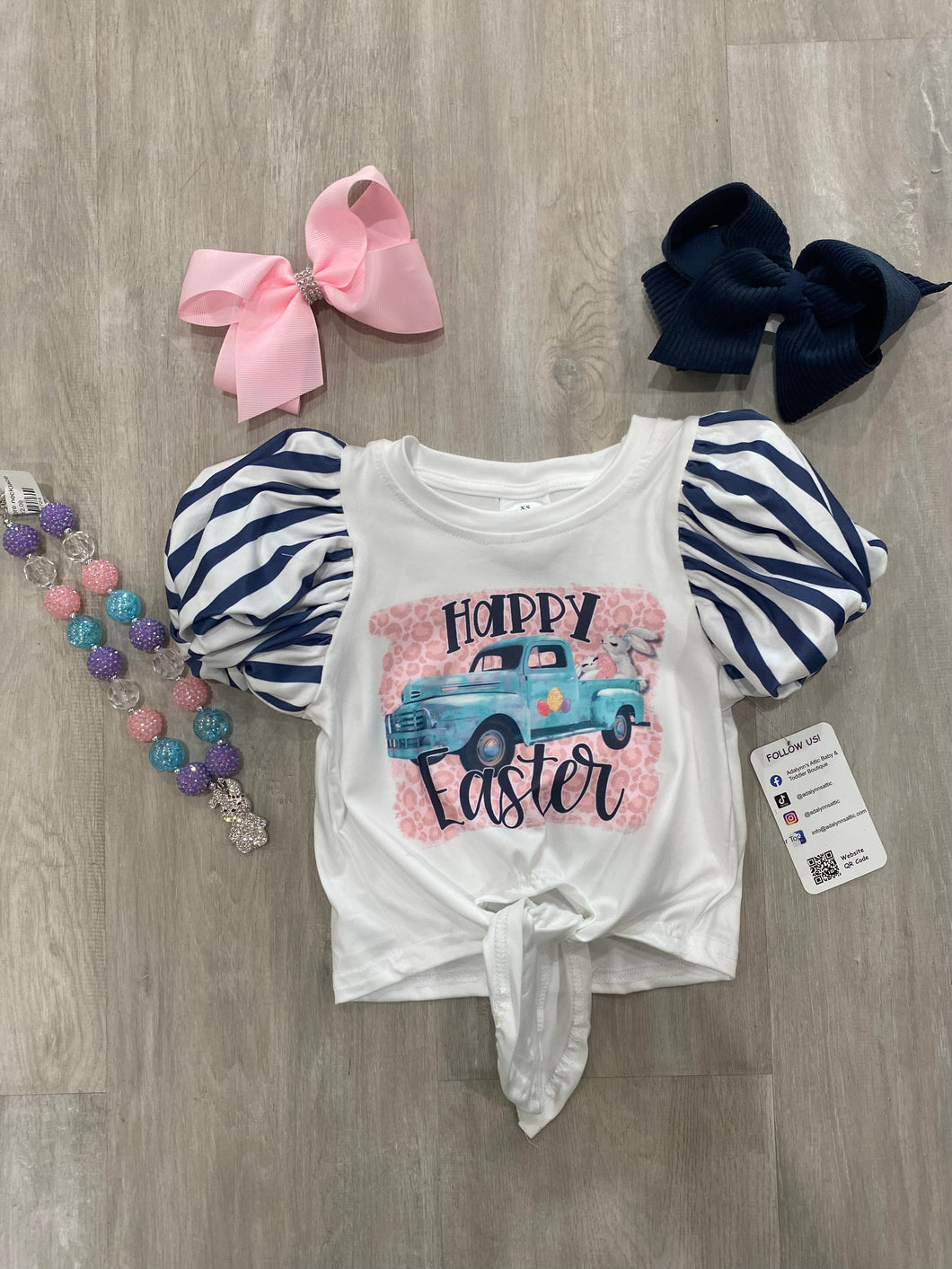 Girls Puff Sleeve Easter Top