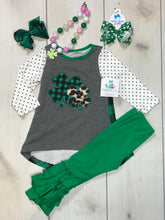 Girls Cheetah Clover Ruffle Set