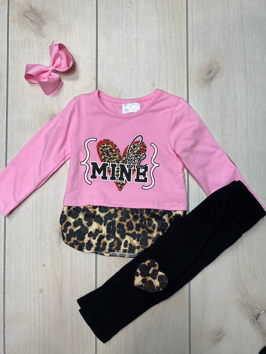 Girls Mine Valentine Cheetah Leggings Set