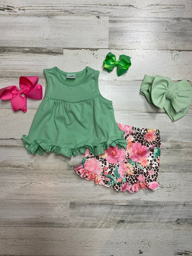 Girls Tunic and Floral Short set