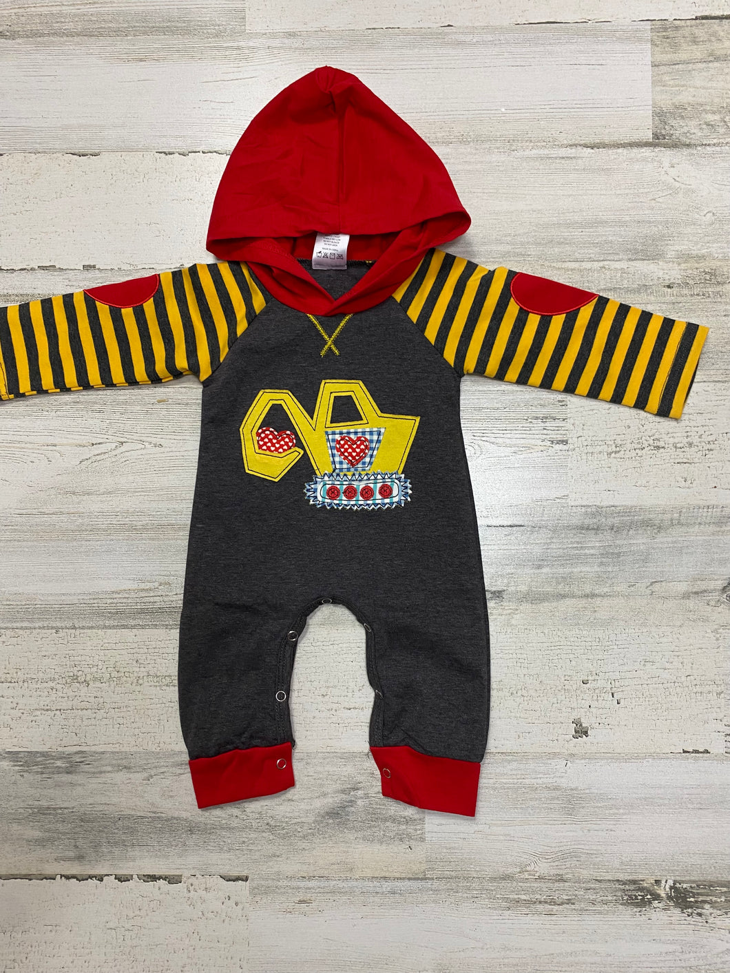 Boys Tractor Valentine Romper