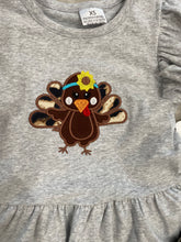 Girls Embroidered Turkey Cheetah Bell Set