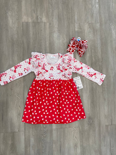 Girls Heart and Gnome Dress